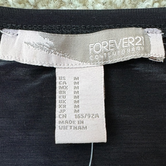 Forever 21 NWT Long Sleeve Crop Top, Black, Size M - Picture 5 of 6